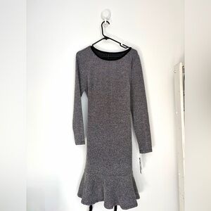 NWT Lori Michaels Grey Knit Fit and Flare Dress – Large
